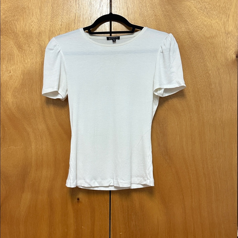 Dynamite White Ribbed Top
